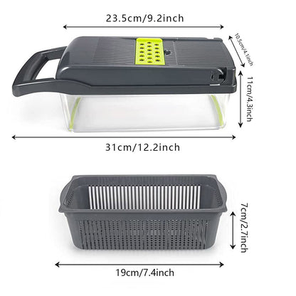 15-in-1 Multi-Function Vegetable Slicer & Chopper — Fast & Safe Food Prep